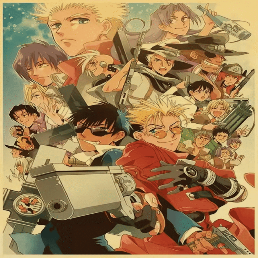 Anime Trigun Character Painting Poster Wall Art Anime Trigun Character Painting Poster Wall Art