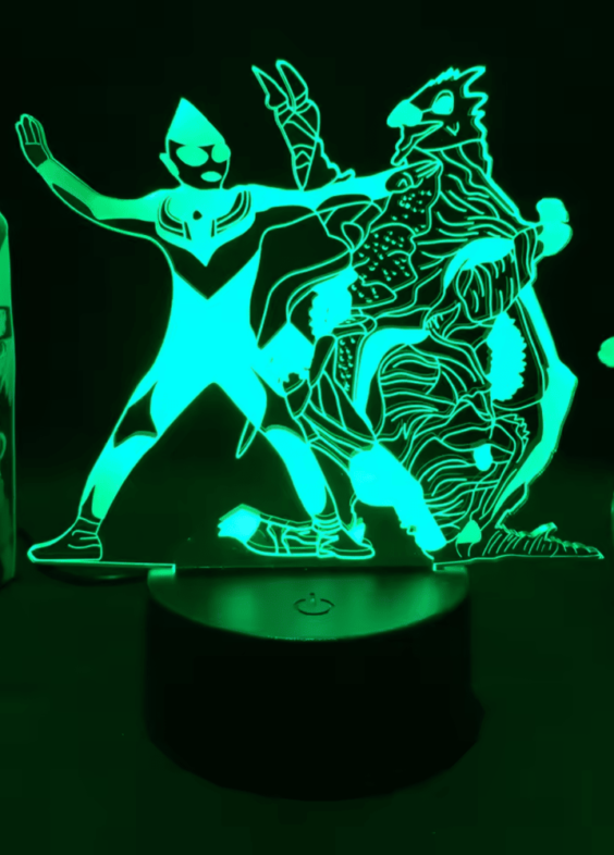 Anime Ultraman And Ultraman Monster Golber LED Acrylic 3D Illusion Night Light
