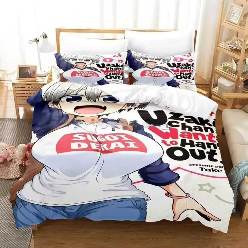 Uzaki-Chan Wants To Hang Out! Anime Hana Uzaki Bedding Set Uzaki-Chan Wants To Hang Out! Anime Hana Uzaki Bedding Set