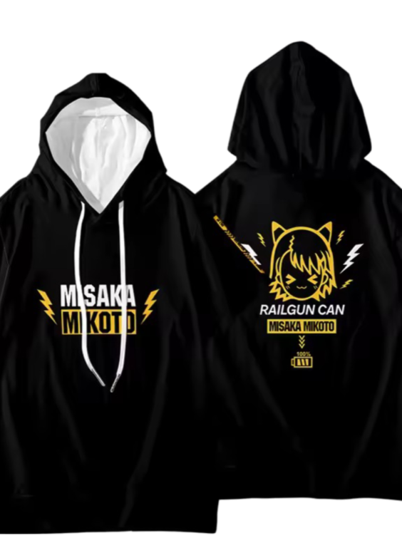 Anime A Certain Magical Mikoto Misaka Index Short Sleeve Hoodie