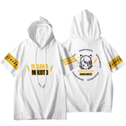 Anime A Certain Magical Index Mikoto Misaka Short Sleeve White Hoodie