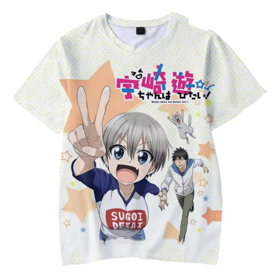 Anime Uzaki-Chan Wants To Hang Out Season 2 Shinichi And Hana 3D Print T-Shirt Anime Uzaki-Chan Wants To Hang Out Season 2 Shinichi And Hana 3D Print T-Shirt