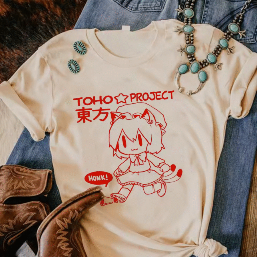 Touhou Project Chen Anime Print Cotton T-Shirt Touhou Project Chen Anime Print Cotton T-Shirt