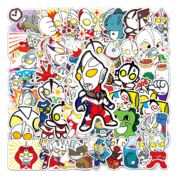 50Pcs Anime Ultraman Waterproof Stickers