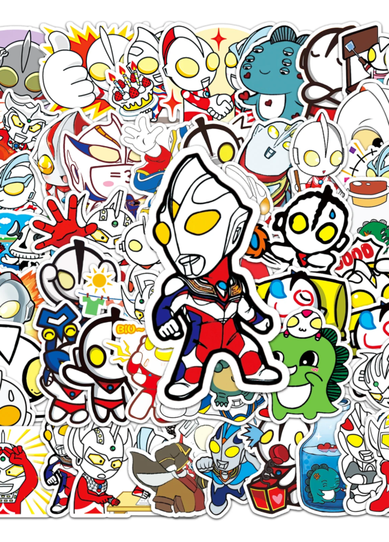 50Pcs Anime Ultraman Waterproof Stickers