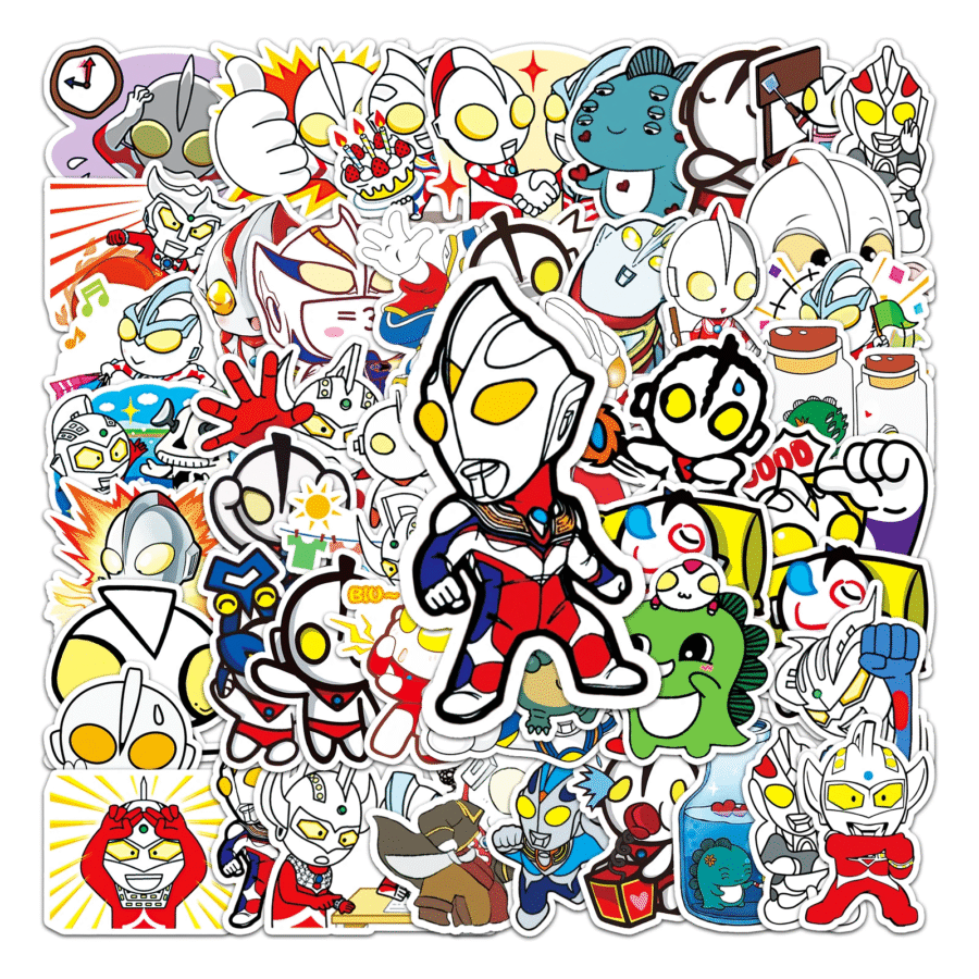 50Pcs Anime Ultraman Waterproof Stickers 50Pcs Anime Ultraman Waterproof Stickers