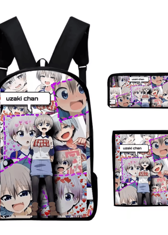 Uzaki-Chan Wants To Hang Out! Hana Uzaki Anime Backpack Pen Case With Waist Bag