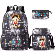 3 Pcs/Set One Piece Anime Luffy School Bag
