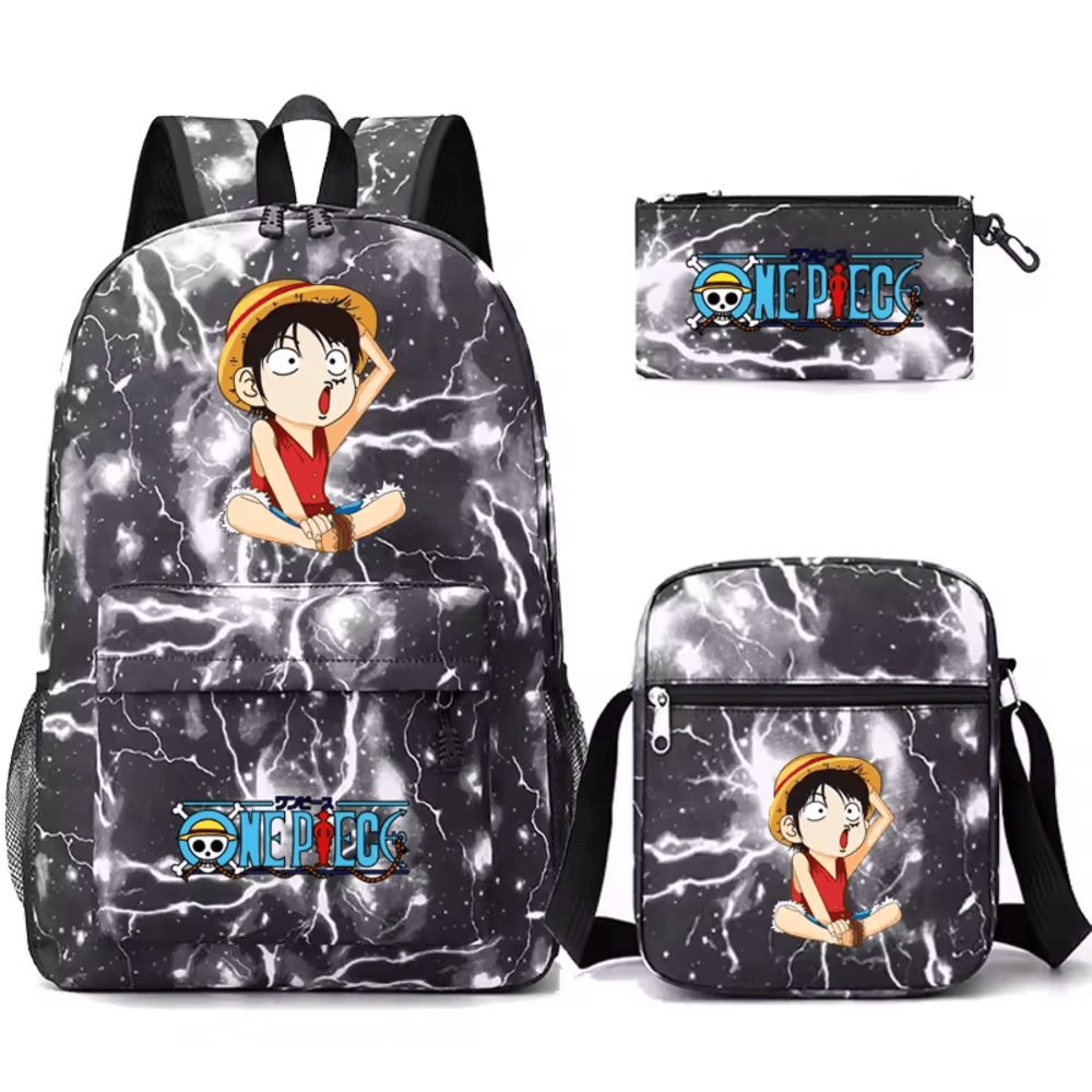 3 Pcs/Set One Piece Anime Luffy School Bag 3 Pcs/Set One Piece Anime Luffy School Bag