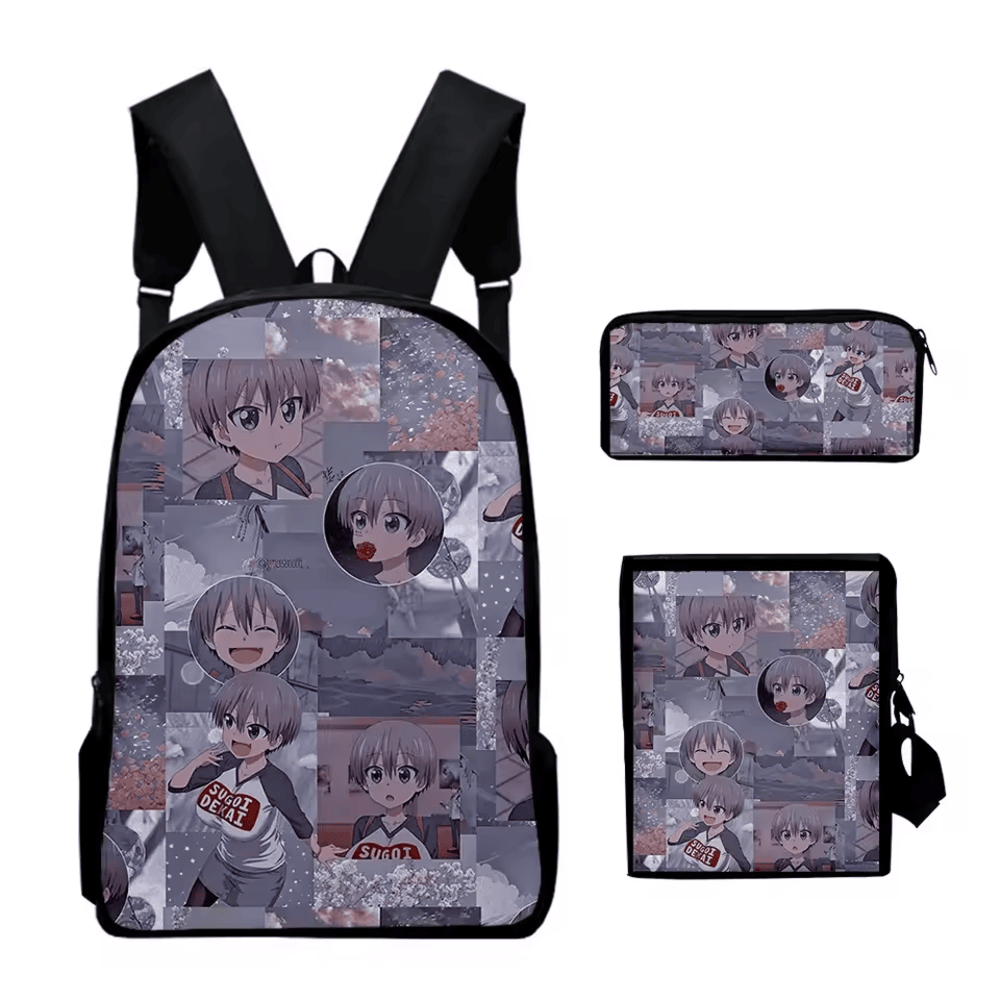 Anime Uzaki-Chan Wants To Hang Out! Hana Uzaki Backpack Pen Case With Waist Bag Anime Uzaki-Chan Wants To Hang Out! Hana Uzaki Backpack Pen Case With Waist Bag