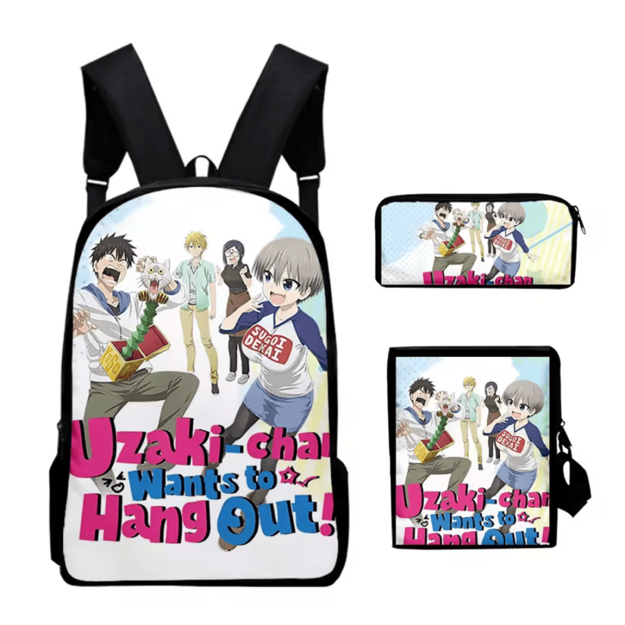 Anime Uzaki-Chan Wants To Hang Out! Character Backpack Pen Case With Waist Bag