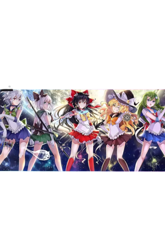 Anime Touhou Project Reimu Hakurei With Friends LED Glowing Mouse Pad