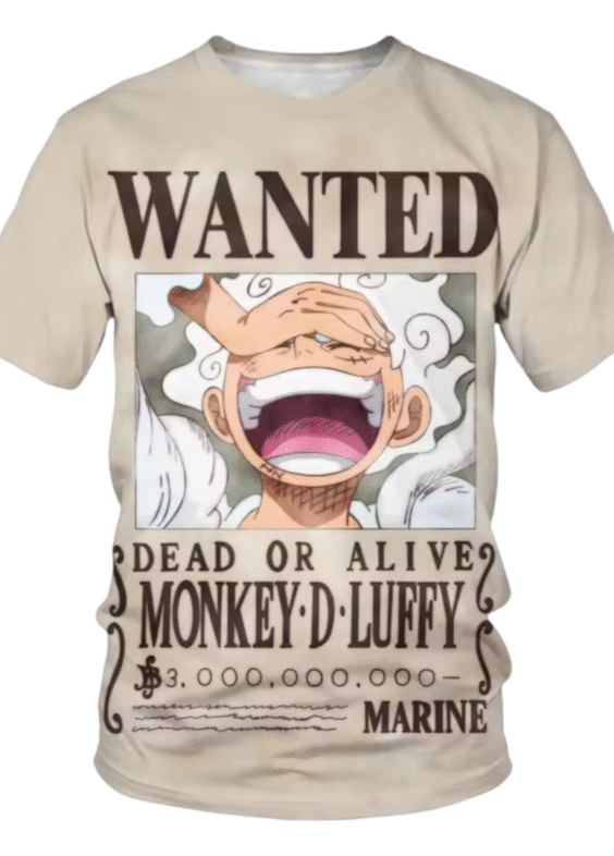 Anime One Piece Dead Or Alive Luffy Gear 5 3D Printed T-Shirt