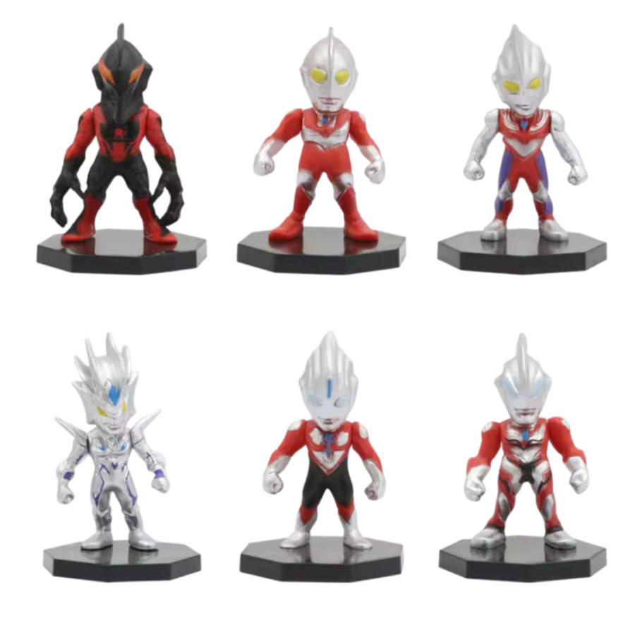 6Pcs Anime Ultraman Character Action Figure Toy