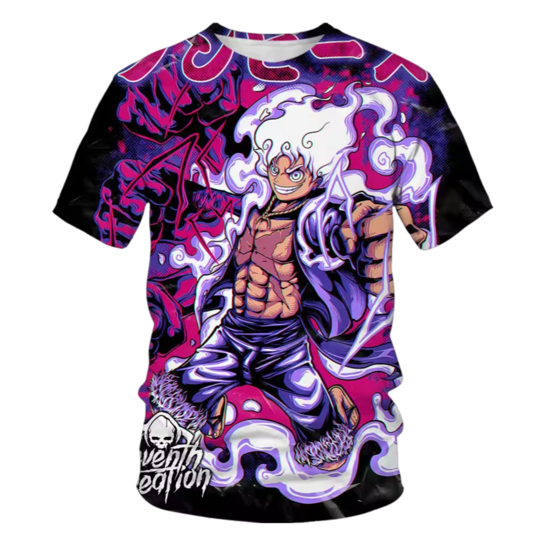 One Piece Anime Luffy Gear 5 3D Printed T-Shirt One Piece Anime Luffy Gear 5 3D Printed T-Shirt