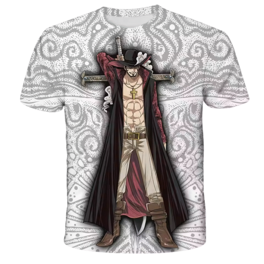 One Piece Anime Dracule Mihawk 3D Printed T-Shirt One Piece Anime Dracule Mihawk 3D Printed T-Shirt