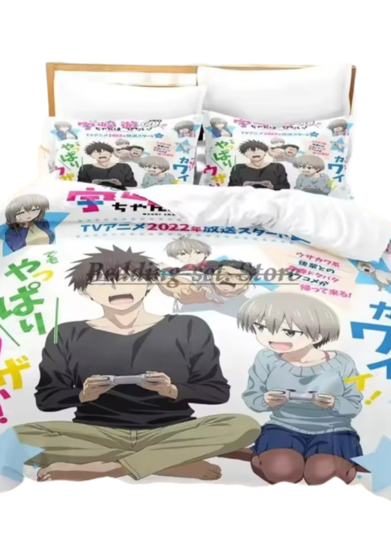 Anime Uzaki-Chan Wants To Hang Out! Hana Uzaki And Shinichi Sakurai 3D Printed Bedding Set