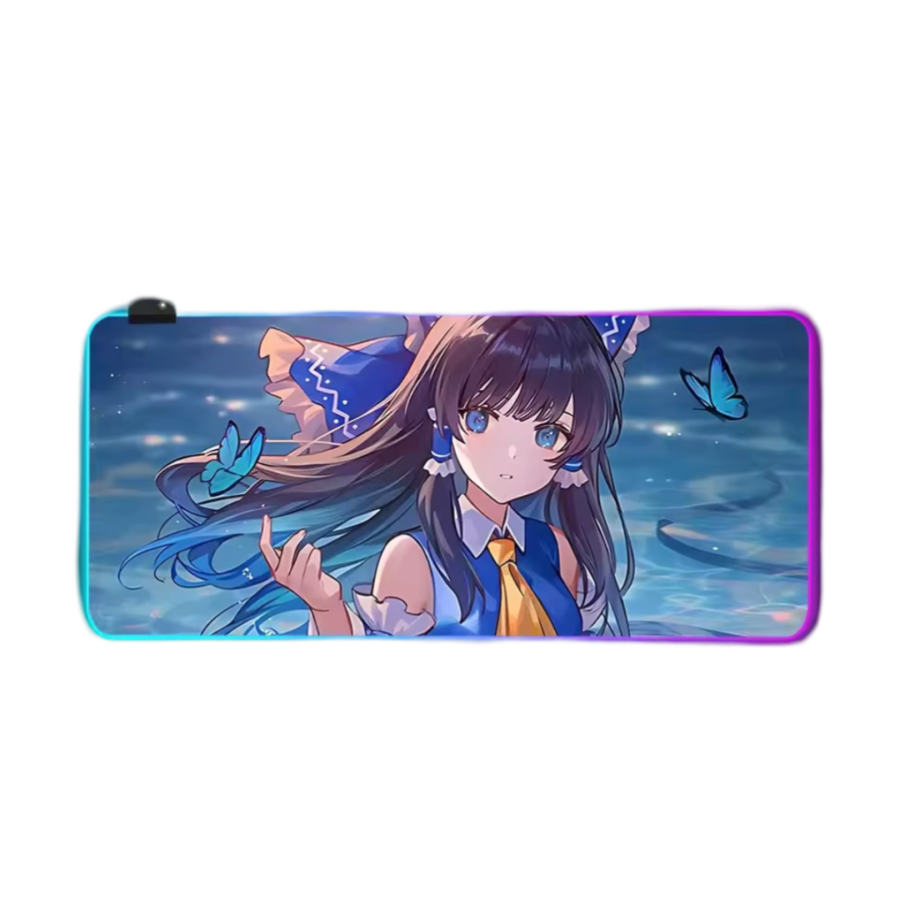 Anime Touhou Project Reimu Hakurei Blue LED Glowing Mouse Pad Anime Touhou Project Reimu Hakurei Blue LED Glowing Mouse Pad