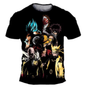 One Piece Luffy And Anime Character 3D Printed T-Shirt