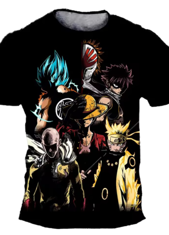 One Piece Luffy And Anime Character 3D Printed T-Shirt