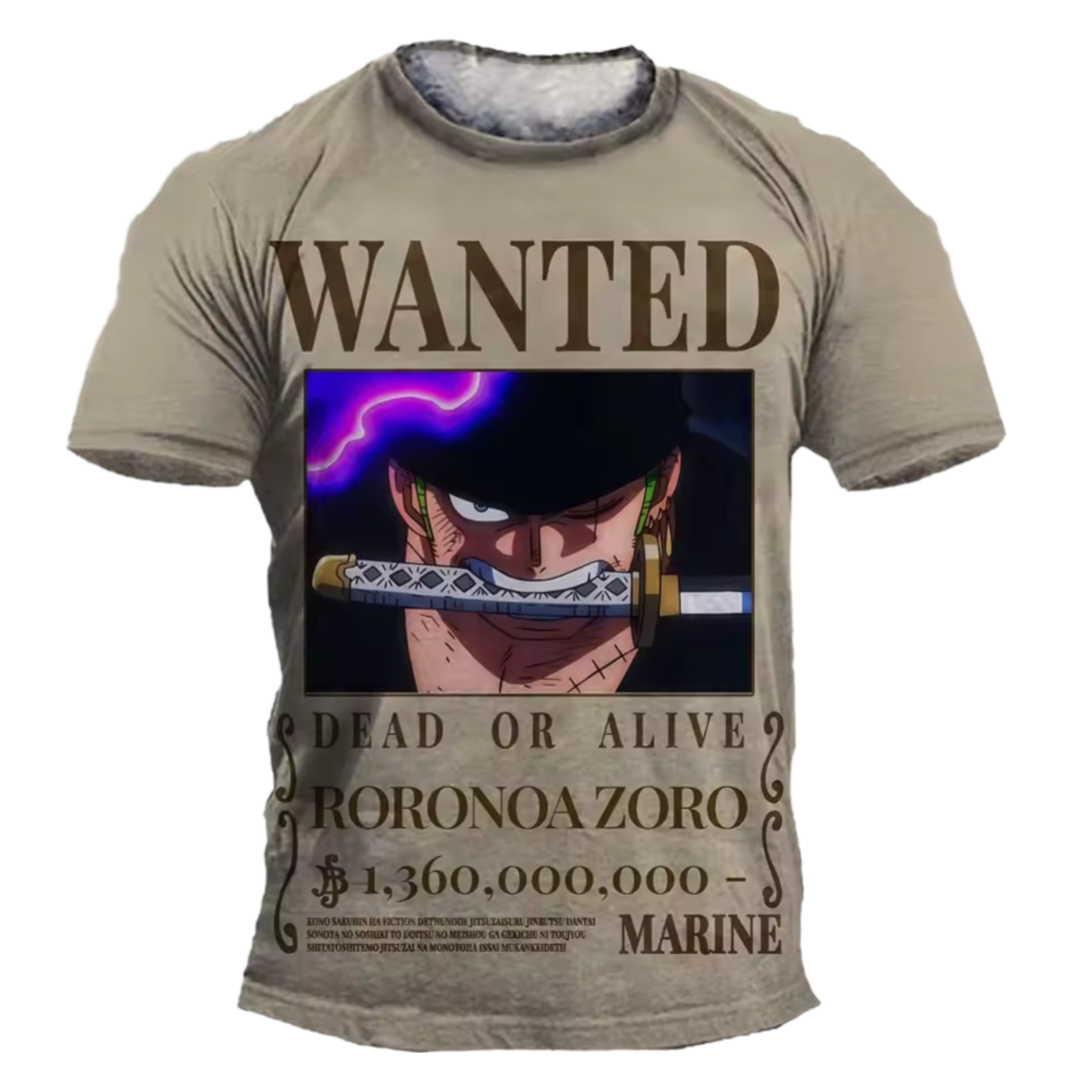 Anime One Piece Dead Or Alive Roronoa Zoro 3D Printed T-Shirt Anime One Piece Dead Or Alive Roronoa Zoro 3D Printed T-Shirt