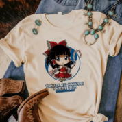 Anime Touhou Project Reimu Hakurei Print Cotton T-Shirt