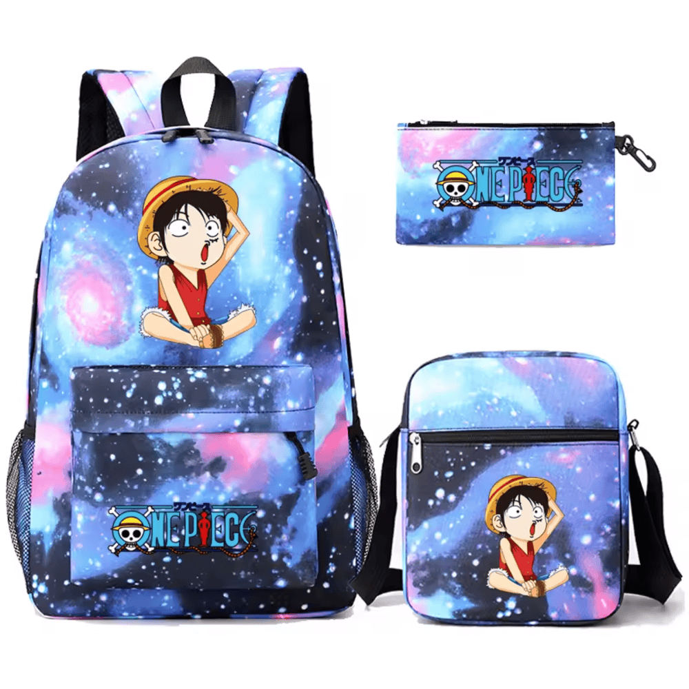 3 Pcs/Set One Piece Anime Luffy School Bag 3 Pcs/Set One Piece Anime Luffy School Bag