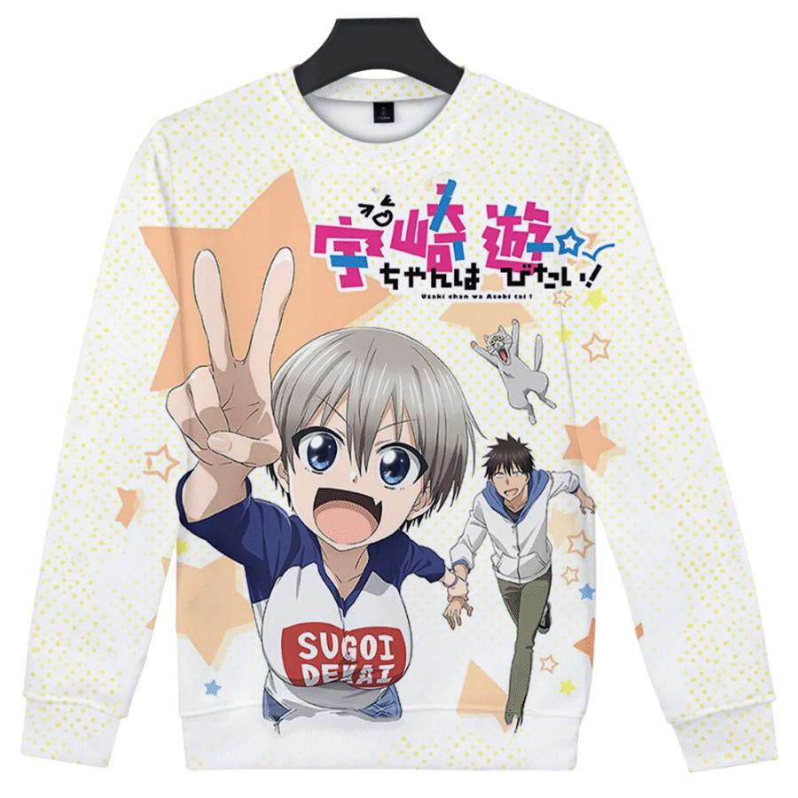 Anime Uzaki-Chan Wants To Hang Out Shinichi And Hana O-Neck Sweatshirt Anime Uzaki-Chan Wants To Hang Out Shinichi And Hana O-Neck Sweatshirt