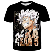 Anime One Piece Nika Luffy Gear 5 3D Printed T-Shirt