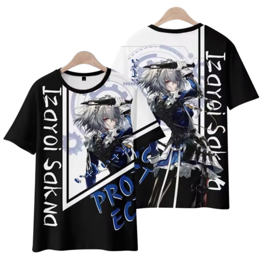 Anime Touhou Project Sakuya Izayoi Short Sleeve T-Shirt Anime Touhou Project Sakuya Izayoi Short Sleeve T-Shirt