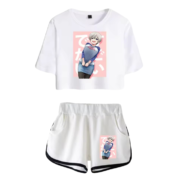 Anime Uzaki-Chan Wants To Hang Out! Hana Uzaki Printed White Top And Shorts Set