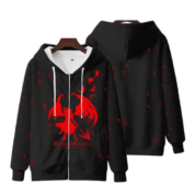 Anime Touhou Project Remilia Scarlet Zipper Black Hoodie
