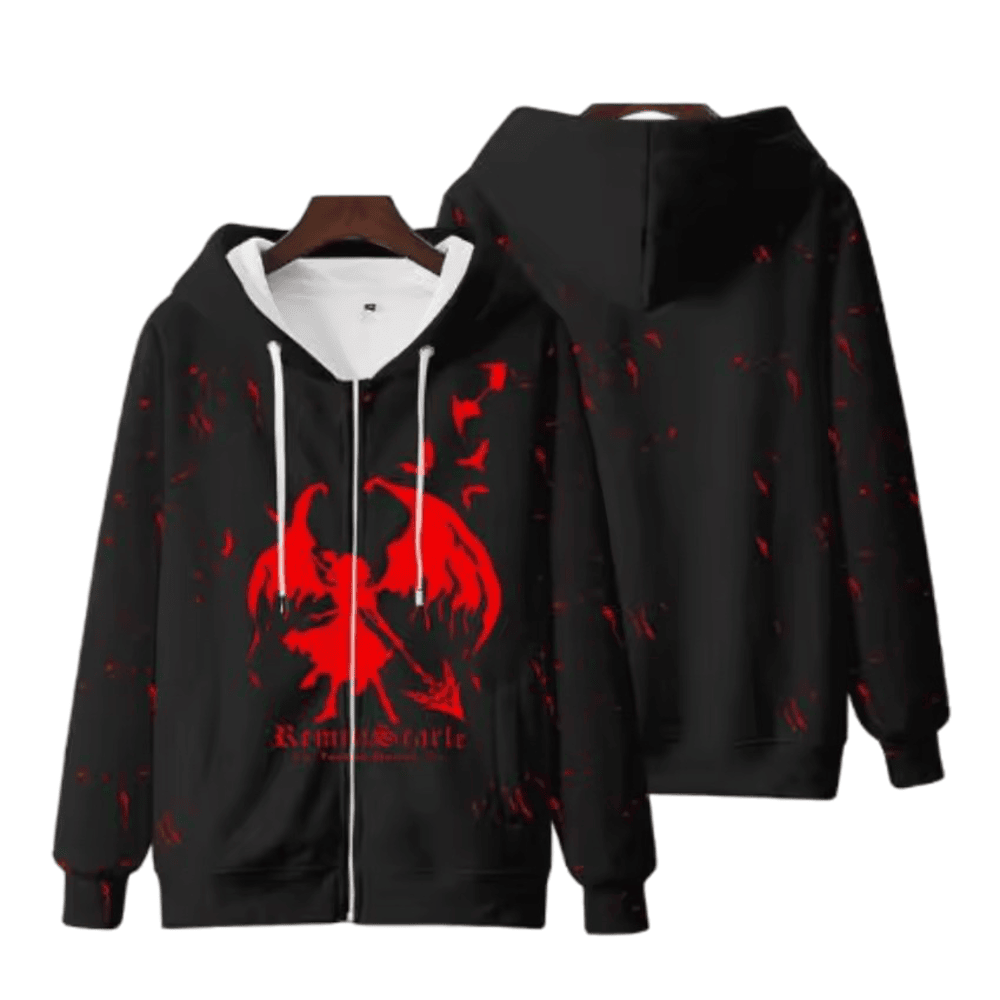 Anime Touhou Project Remilia Scarlet Zipper Black Hoodie Anime Touhou Project Remilia Scarlet Zipper Black Hoodie