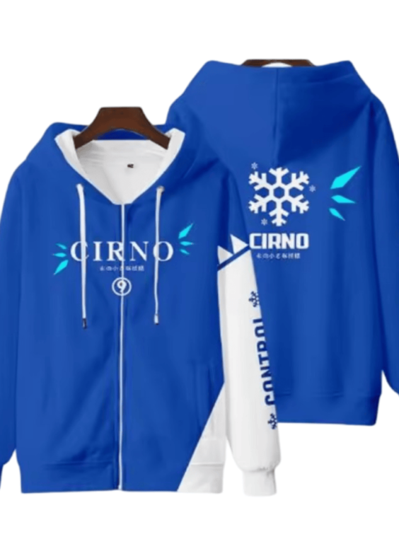 Anime Touhou Project Cirno Printed Zipper Hoodie
