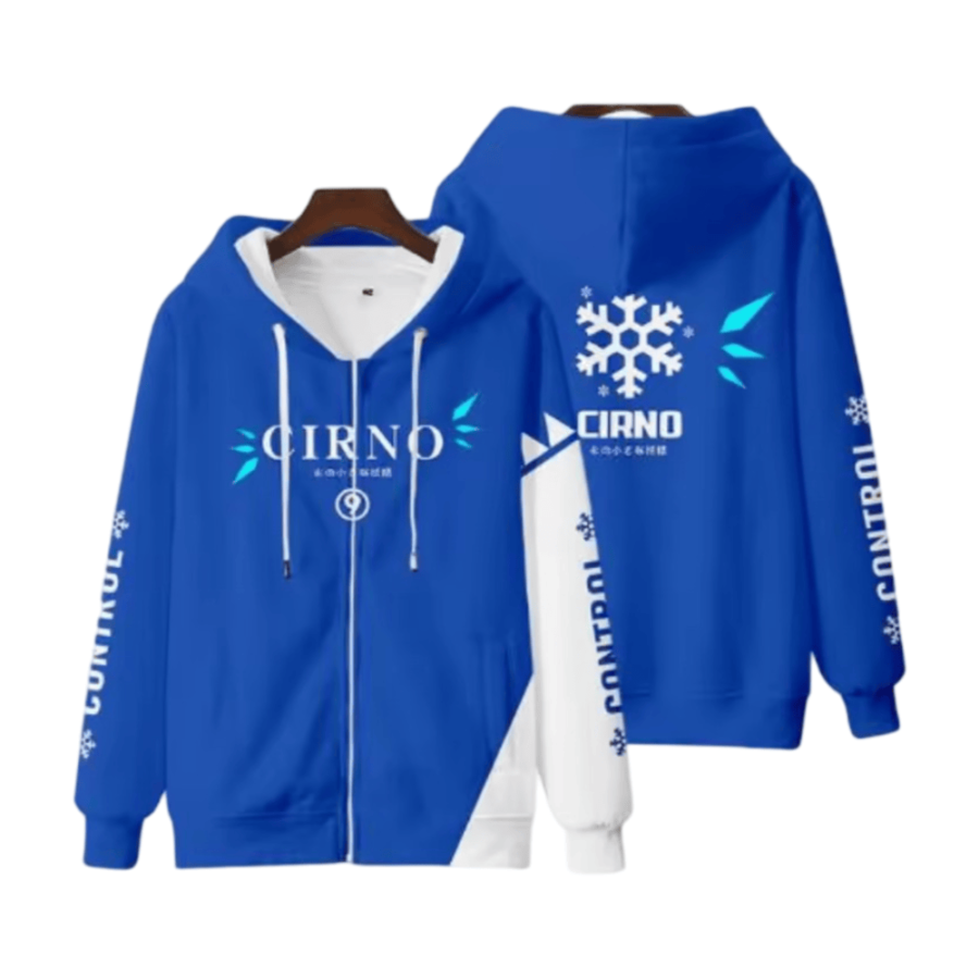 Anime Touhou Project Cirno Printed Zipper Hoodie