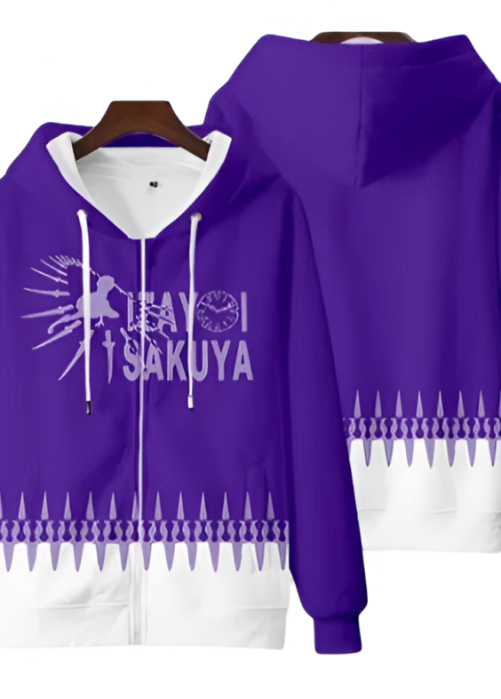 Anime Touhou Project Sakuya Izayoi Zipper Hoodie