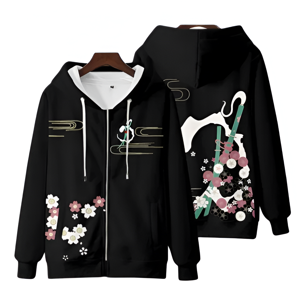 Anime Touhou Project Youmu Konpaku 3D Print Zipper Hoodie Anime Touhou Project Youmu Konpaku 3D Print Zipper Hoodie