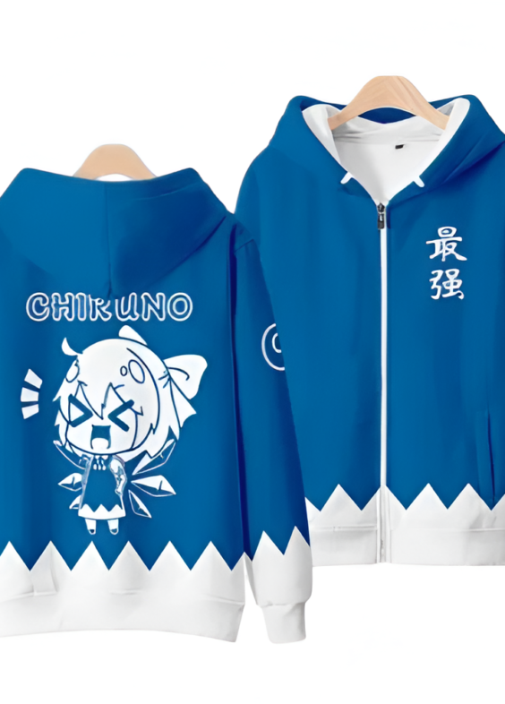 Anime Touhou Project Chiruno Zipper Hoodie