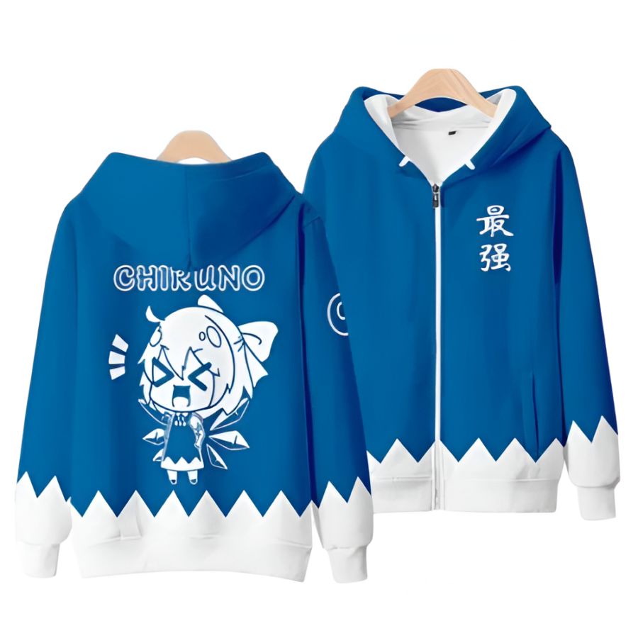 Anime Touhou Project Chiruno Zipper Hoodie Anime Touhou Project Chiruno Zipper Hoodie