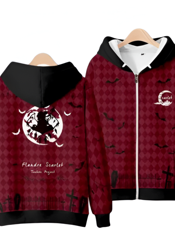 Anime Touhou Project Flandre Scarlet Zipper Hoodie