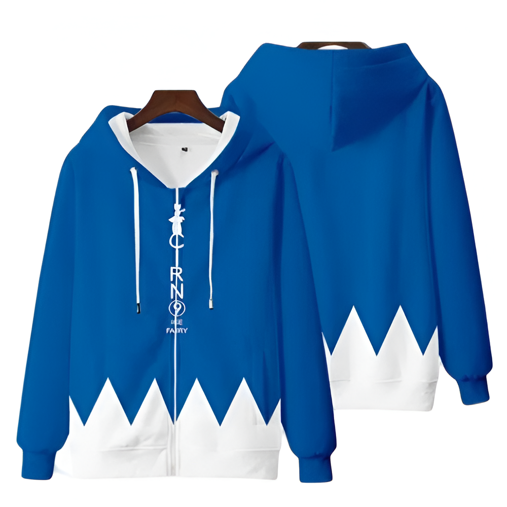 Touhou Project Anime Cirno Zipper Hoodie Touhou Project Anime Cirno Zipper Hoodie