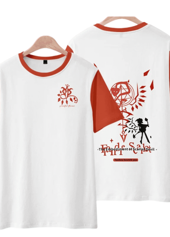 Anime Touhou Project Flandre Scarlet Short Sleeve T-Shirt