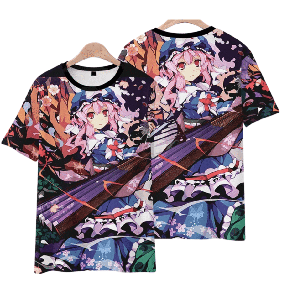 Touhou Project Anime Yuyuko Saigyouji Short Sleeve T-Shirt