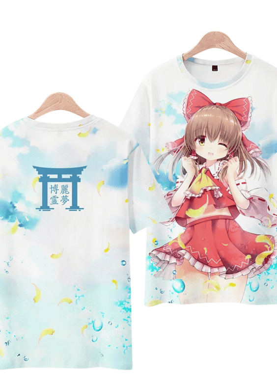 Touhou Project Anime Reimu Hakurei 3D Print T-Shirt