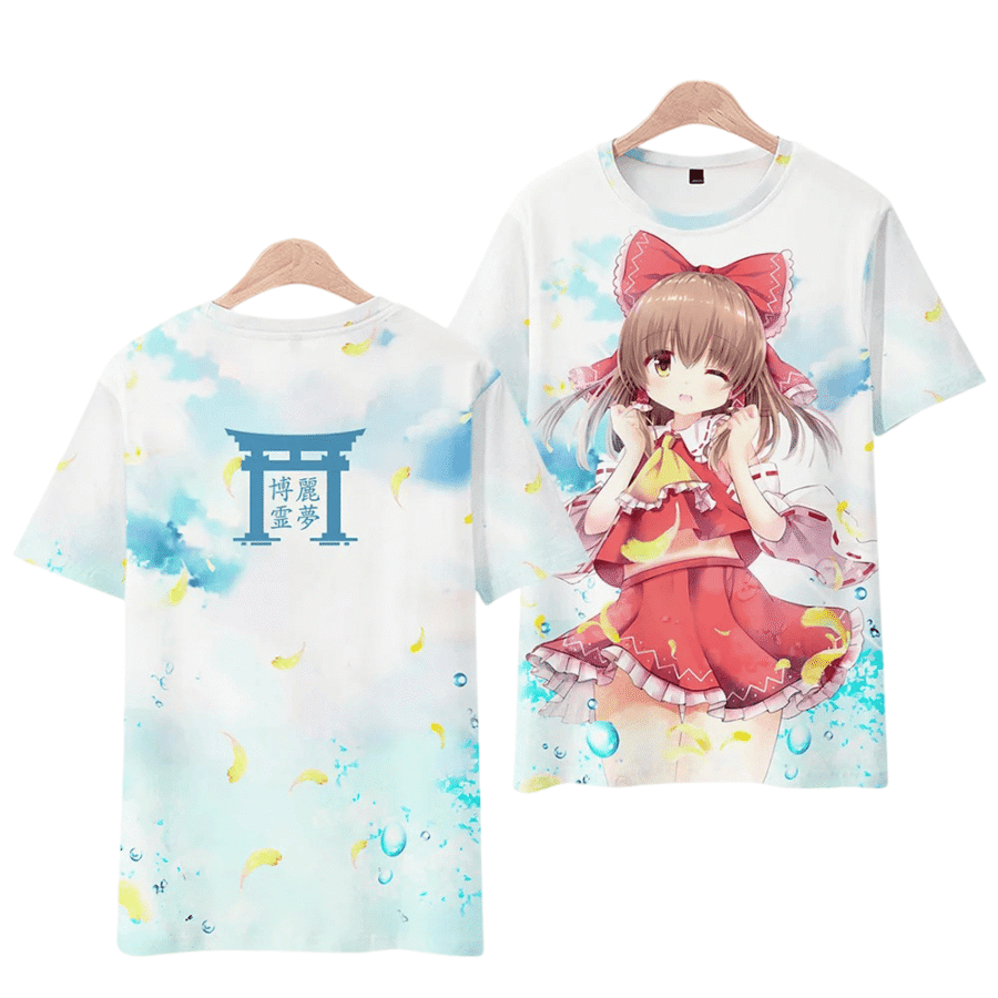 Touhou Project Anime Reimu Hakurei 3D Print T-Shirt