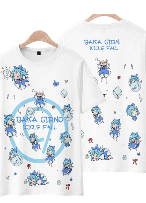 Anime Touhou Project Baka Cirno Icicle Fall T-Shirt