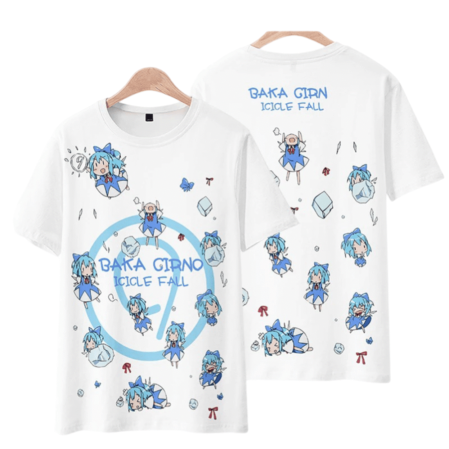 Anime Touhou Project Baka Cirno Icicle Fall T-Shirt