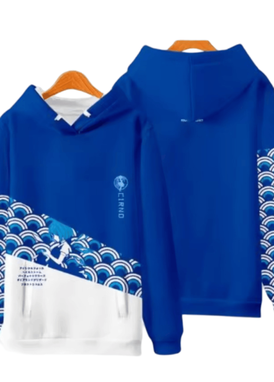 Anime Touhou Project Cirno Blue And White Casual Hoodie