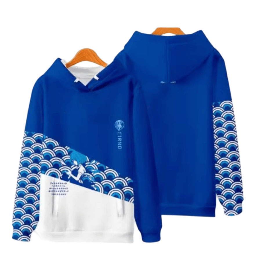 Anime Touhou Project Cirno Blue And White Casual Hoodie Anime Touhou Project Cirno Blue And White Casual Hoodie