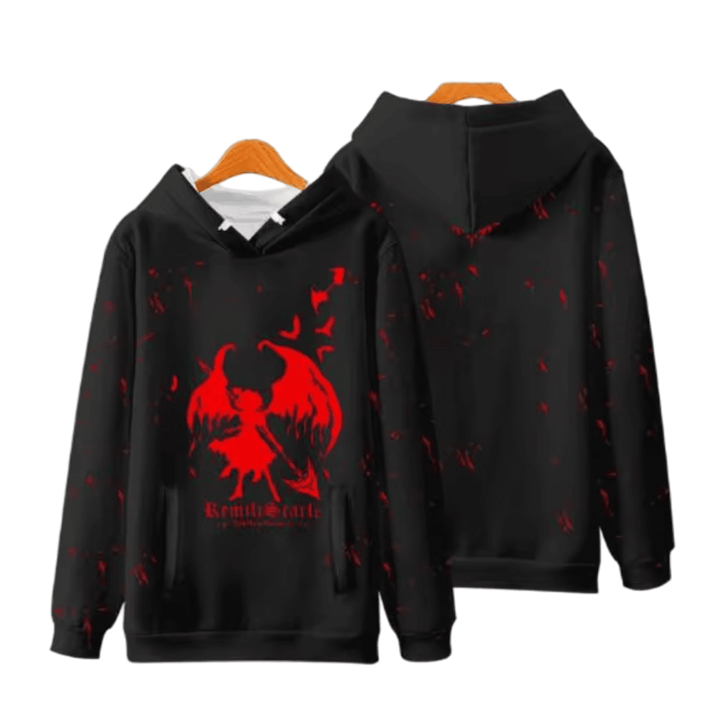 Anime Touhou Project Remilia Scarlet Printed Black Hoodie Anime Touhou Project Remilia Scarlet Printed Black Hoodie